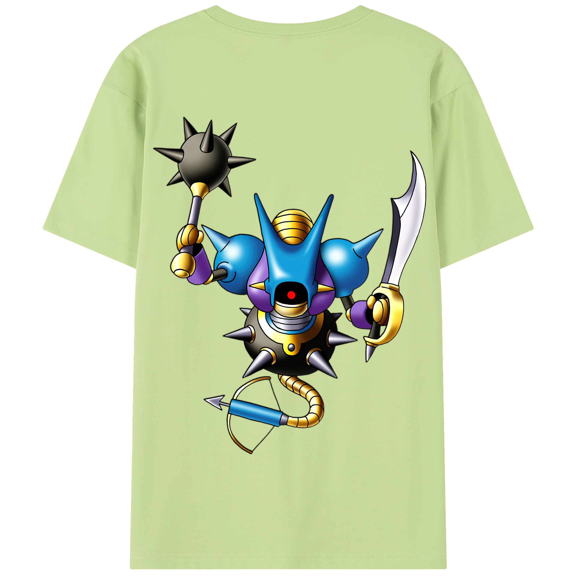 （画像用） ドラゴンクエスト Doragon Kuesuto Dragon Quest 綿100％半袖Tシャツ（背面プリント）